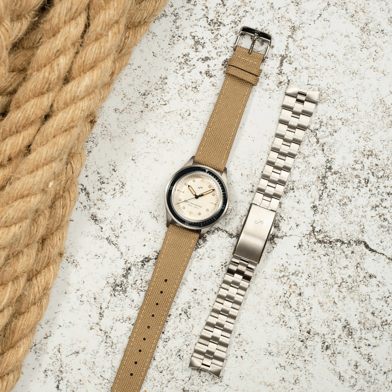 1956 Marine. Steel / Navy & Off White