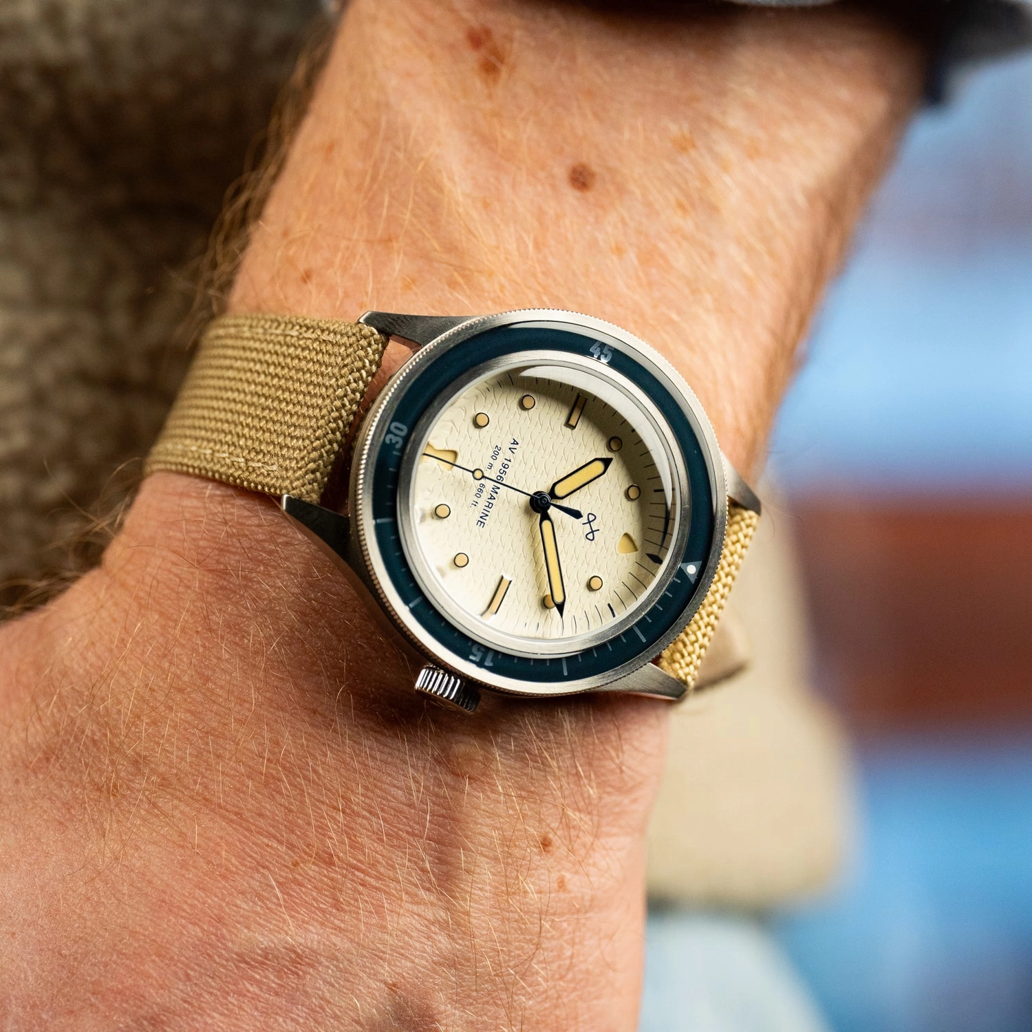 1956 Marine. Steel / Navy & Off White