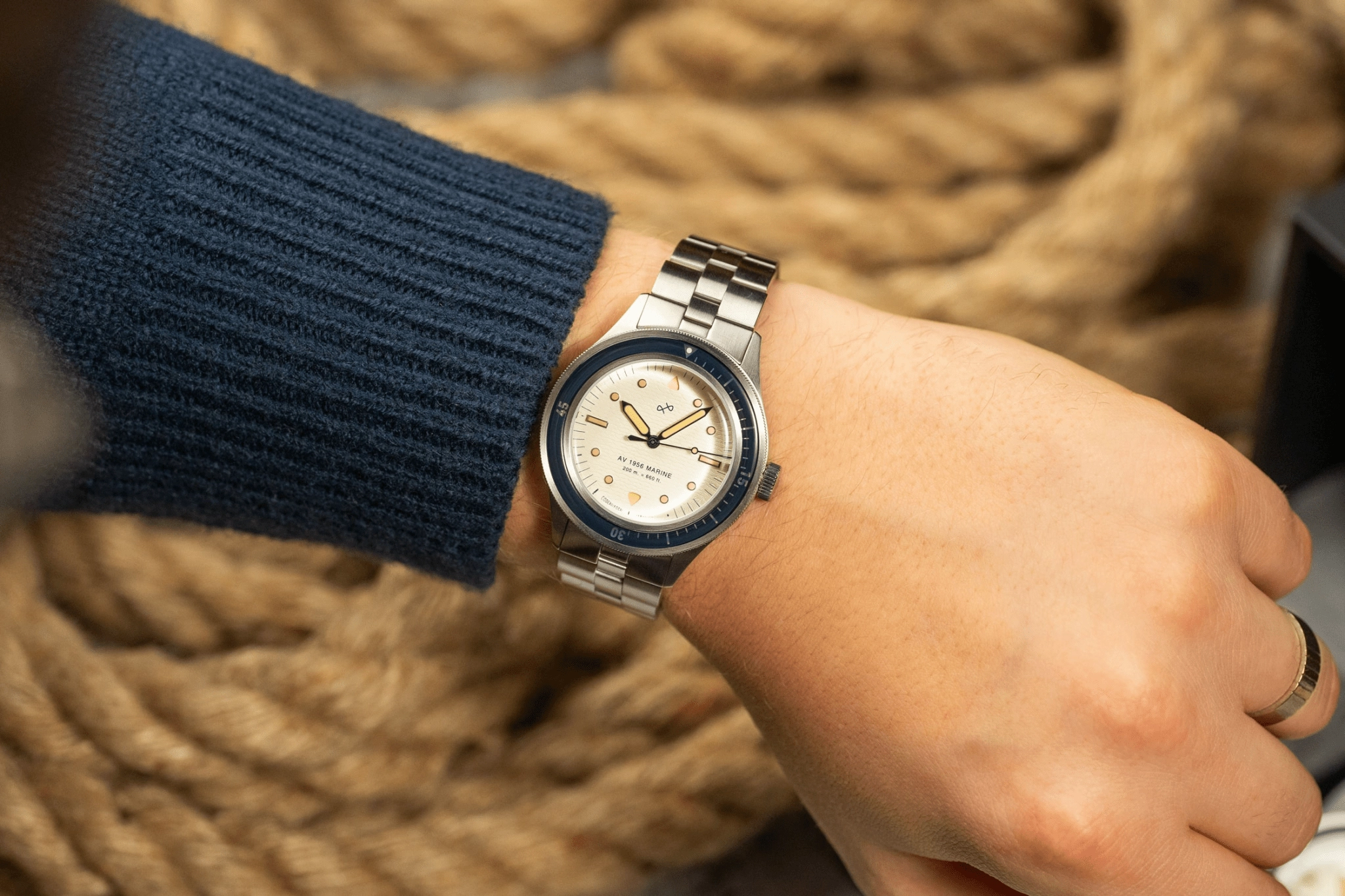 1956 Marine. Steel / Navy & Off White