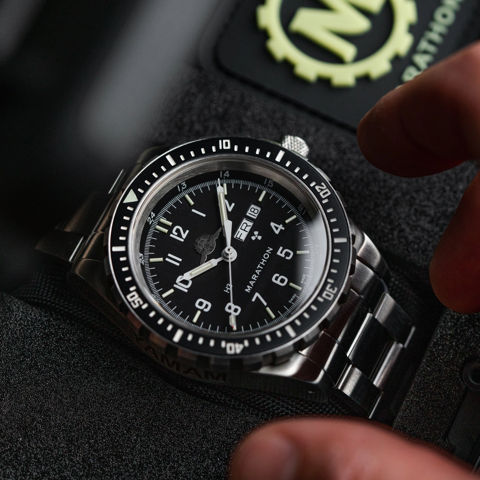 46mm Official IDF YAMAM™ Jumbo Day/Date Automatic (JDD) with Stainless Steel Bracelet