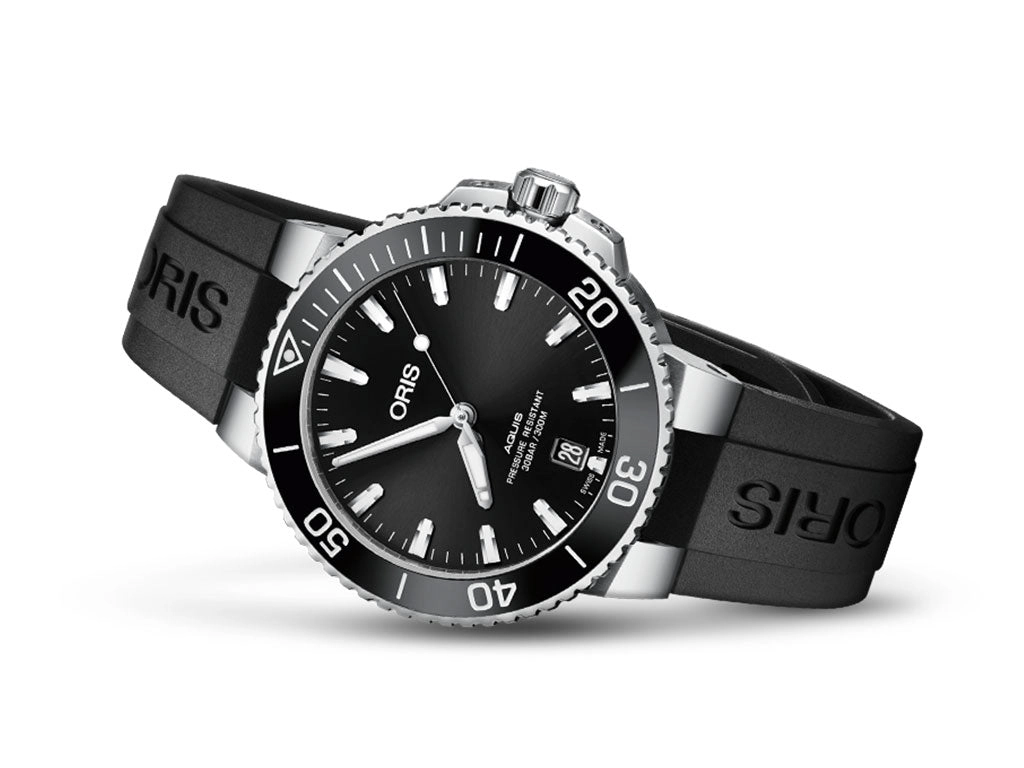 Aquis Date Black Sunburst - Rubber - 39.5mm - Ref. 01 733 7732 4134-07 4 21 64FC
