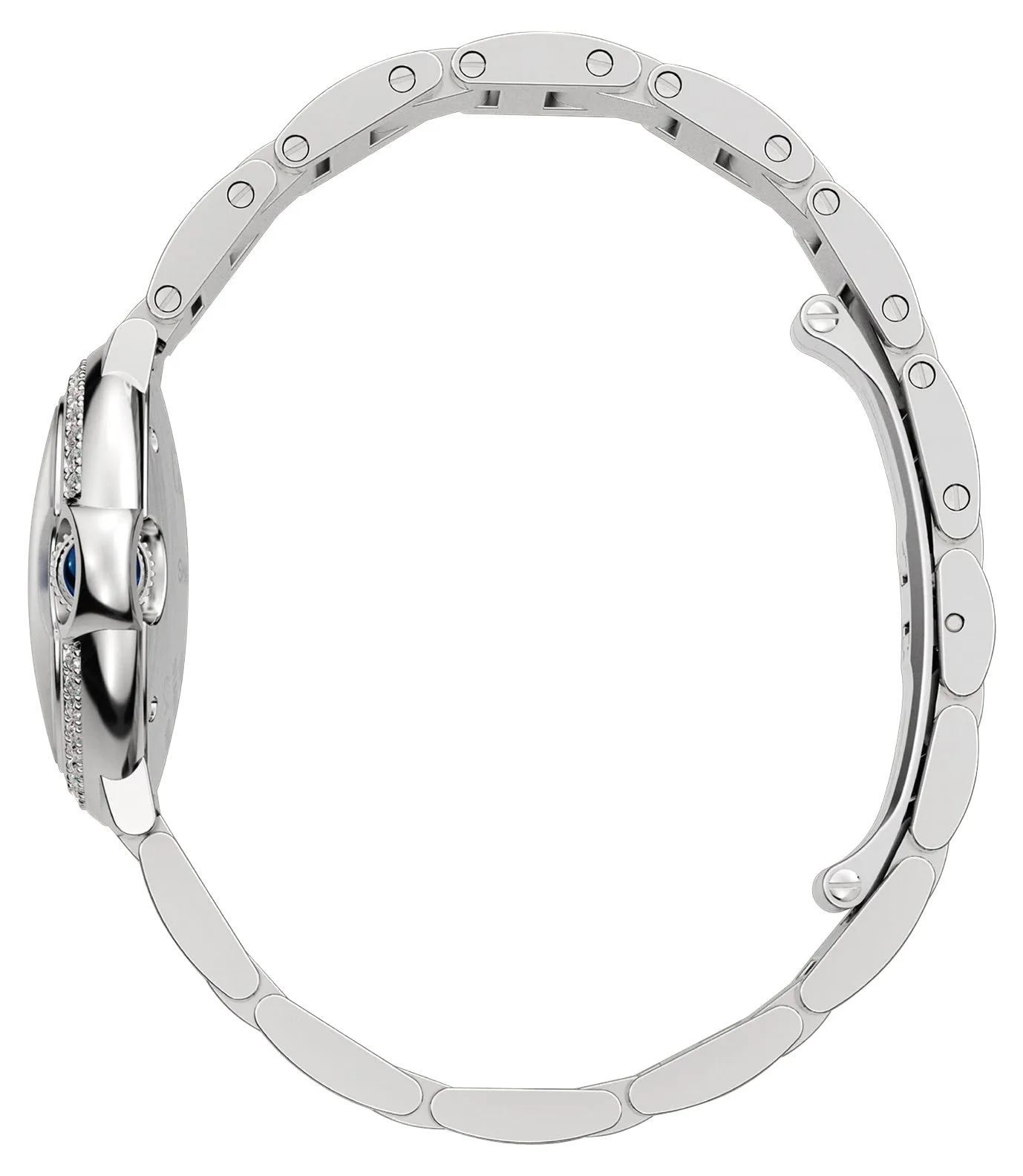 Cartier Ballon Bleu Stainless Steel Opaline Dial Diamonds Quartz Womens Watch W4BB0015