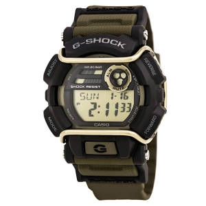 Casio Men's G-Shock Digital Grey Dial Green Resin Strap World Time Dive Watch | GD400-9