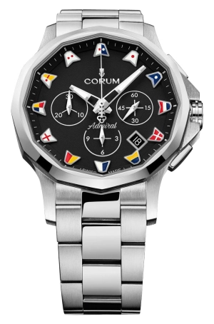 Corum Admiral 42 Automatic Chronograph Stainless Steel Black Dial Date Mens Watch 984.111.20/V705 AN52