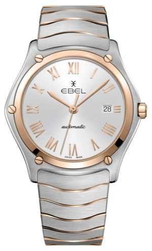 Ebel Sport Classic Automatic Two-Tone 18k Rose Gold and Steel Silver Dial Date Mens Watch 1216432