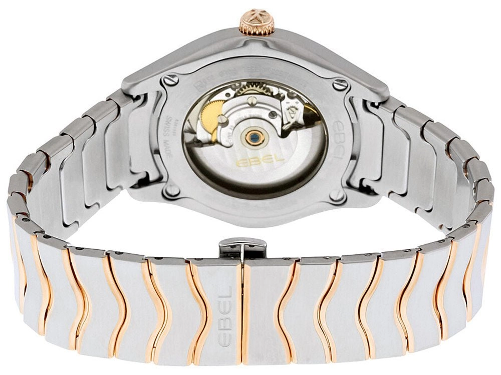 Ebel Wave Automatic Stainless Steel & Rose Gold Silver-Tone Dial Date Mens Watch 1216204