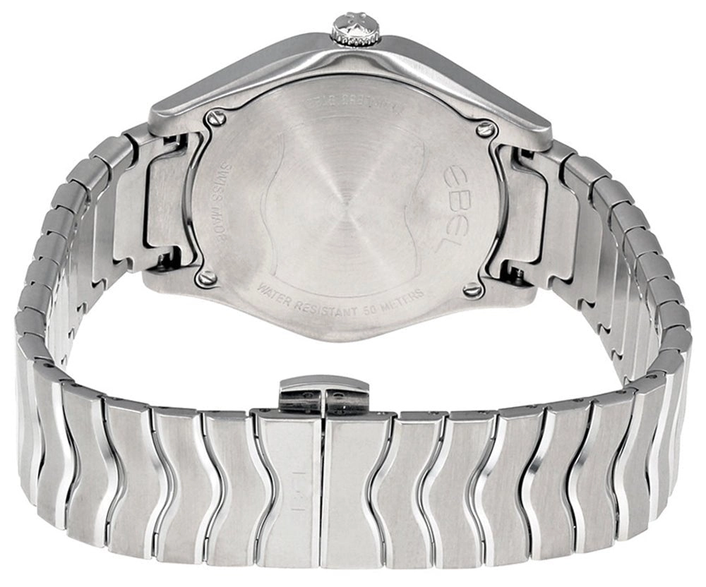 Ebel Wave Stainless Steel Silver Dial Diamonds Quartz Womens Watch 1216308