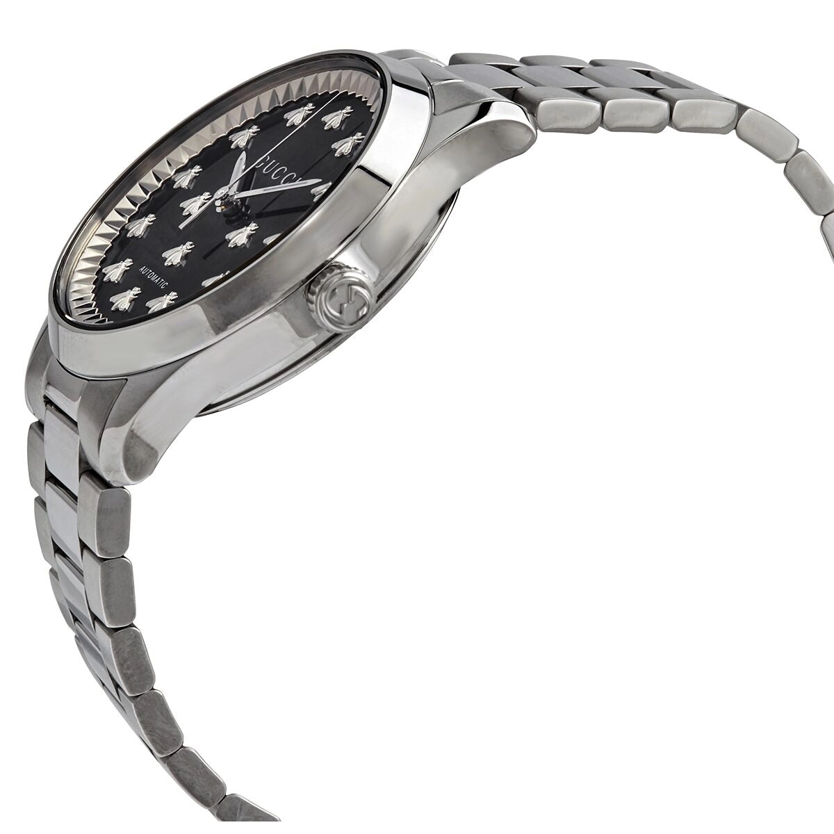 Gucci G-Timeless Automatic Black Onyx Stone Dial Ladies Watch YA1264130