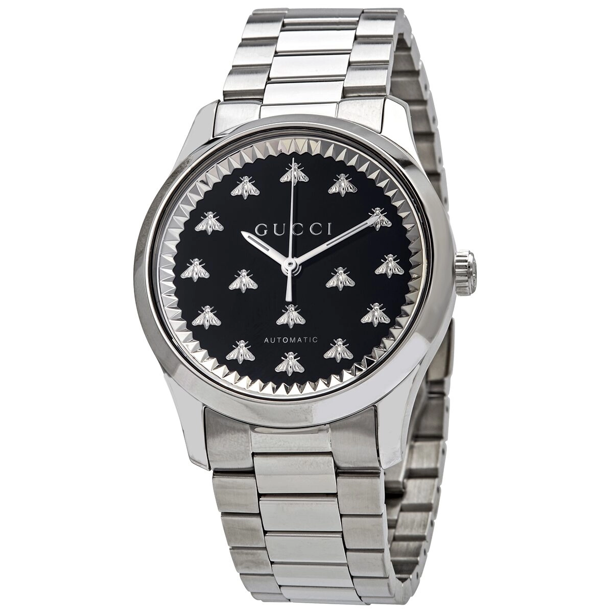 Gucci G-Timeless Automatic Black Onyx Stone Dial Ladies Watch YA1264130