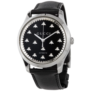 Gucci G-Timeless Automatic Black Onyx Stone Dial Men's Watch YA126286