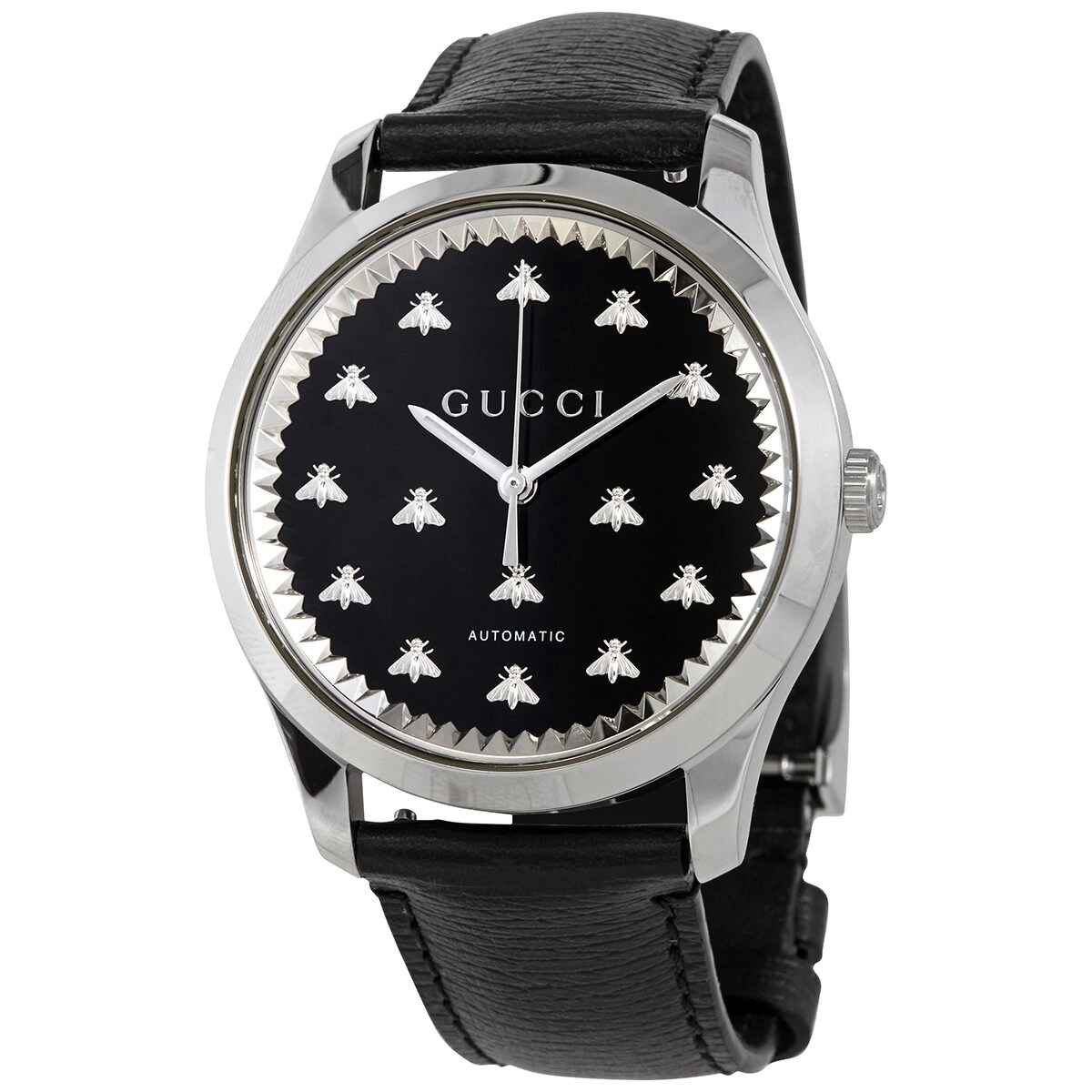 Gucci G-Timeless Automatic Black Onyx Stone Dial Men's Watch YA126286