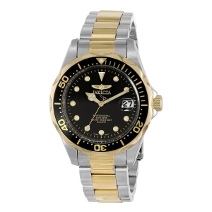 Invicta 17049 Men's Pro Diver Black Dial Two Tone Bracelet Dive Watch