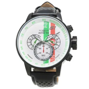 Invicta 19294 Men's S1 Rally White Dial Black & White Leather Strap Chrono GMT Watch