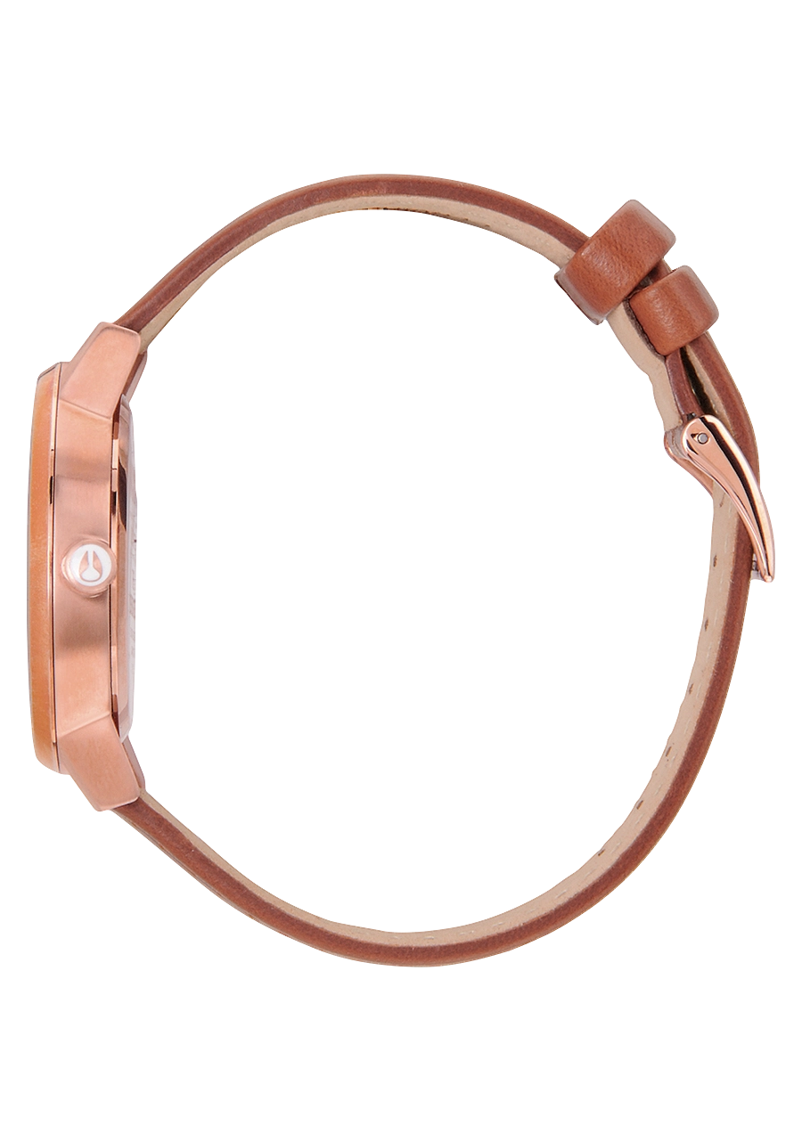 Kensington Leather - Rose Gold / White