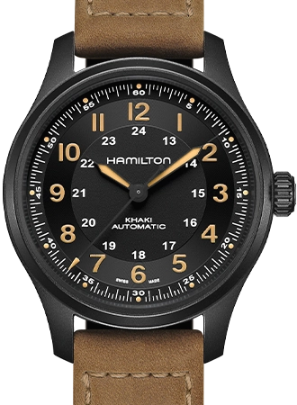 Khaki Field Titanium Auto 42 Black PVD Ref. H70665533
