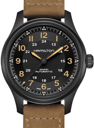 Khaki Field Titanium Auto 42 Black PVD Ref. H70665533