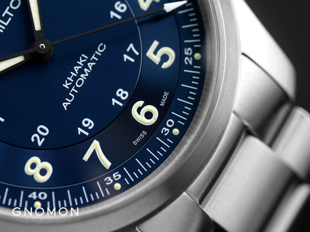 Khaki Field Titanium Auto 42 Blue - Bracelet Ref. H70545140