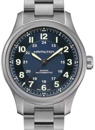 Khaki Field Titanium Auto 42 Blue - Bracelet Ref. H70545140