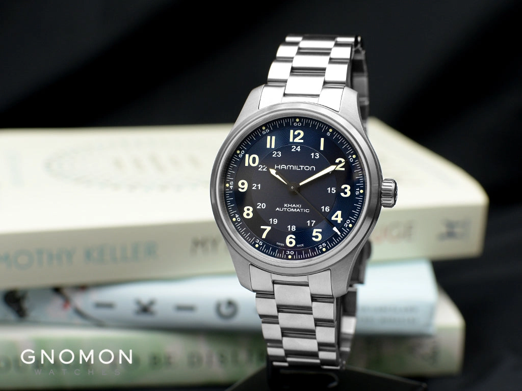 Khaki Field Titanium Auto 42 Blue - Bracelet Ref. H70545140