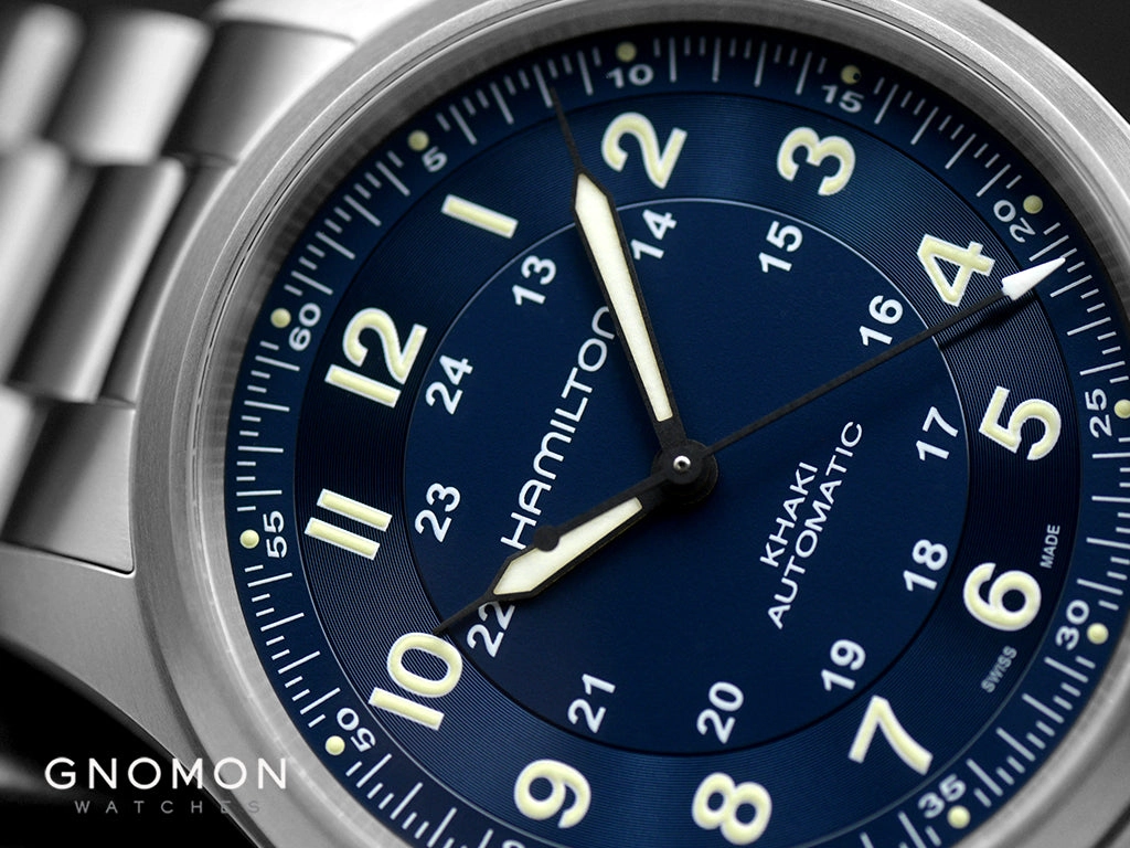 Khaki Field Titanium Auto 42 Blue - Bracelet Ref. H70545140