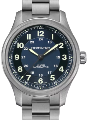 Khaki Field Titanium Auto 42 Blue - Bracelet Ref. H70545140