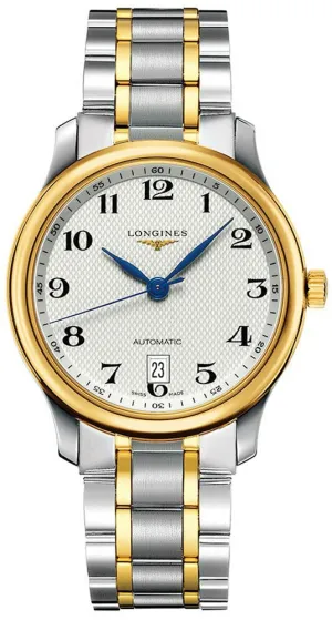 Longines Master Collection Automatic 18k Yellow Gold and Steel Silver Dial Date Mens Watch L2.628.5.78.7