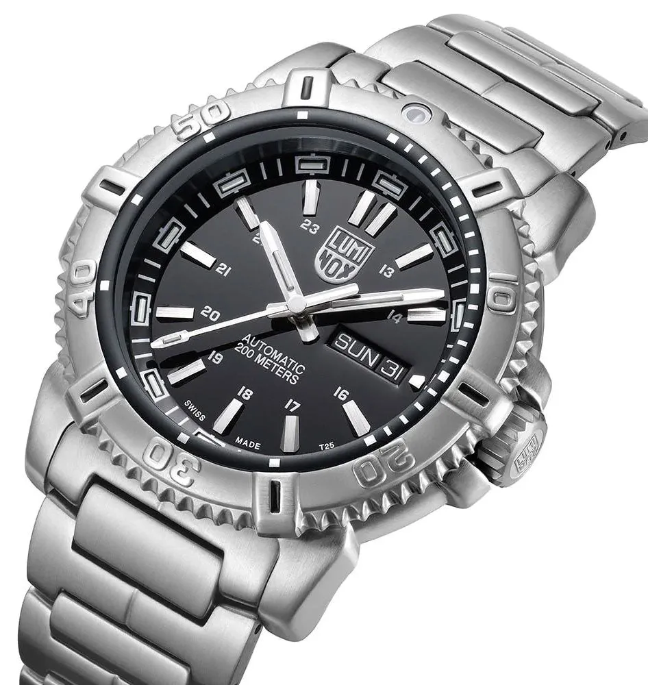 Luminox Modern Mariner Automatic Stainless Steel Black Dial Day/Date Divers Mens Watch XS.6502.NV