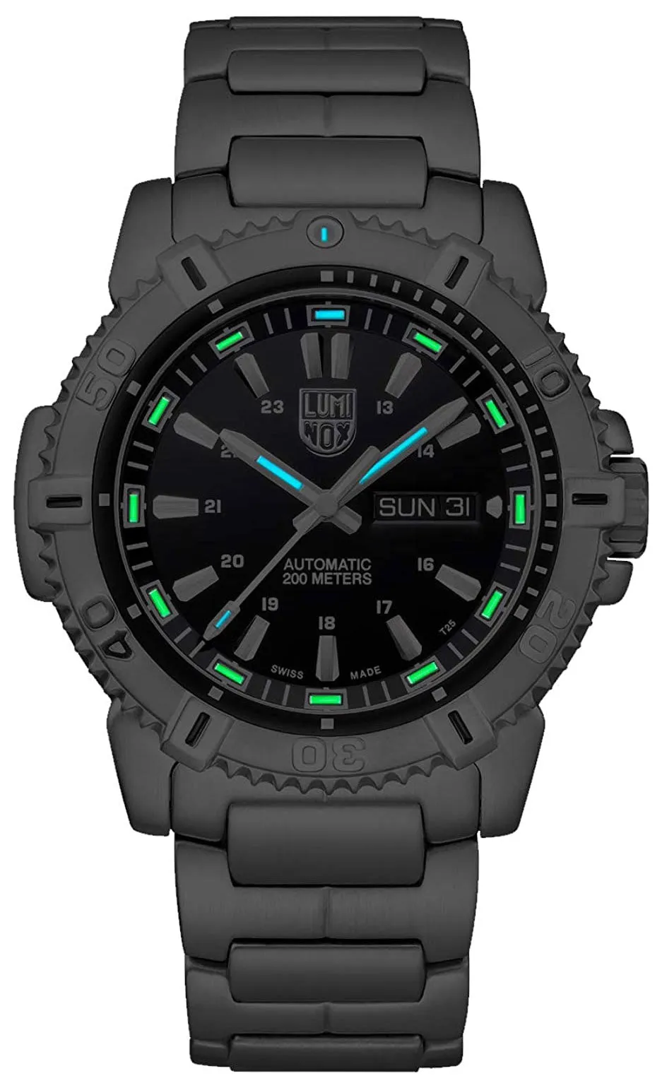 Luminox Modern Mariner Automatic Stainless Steel Black Dial Day/Date Divers Mens Watch XS.6502.NV