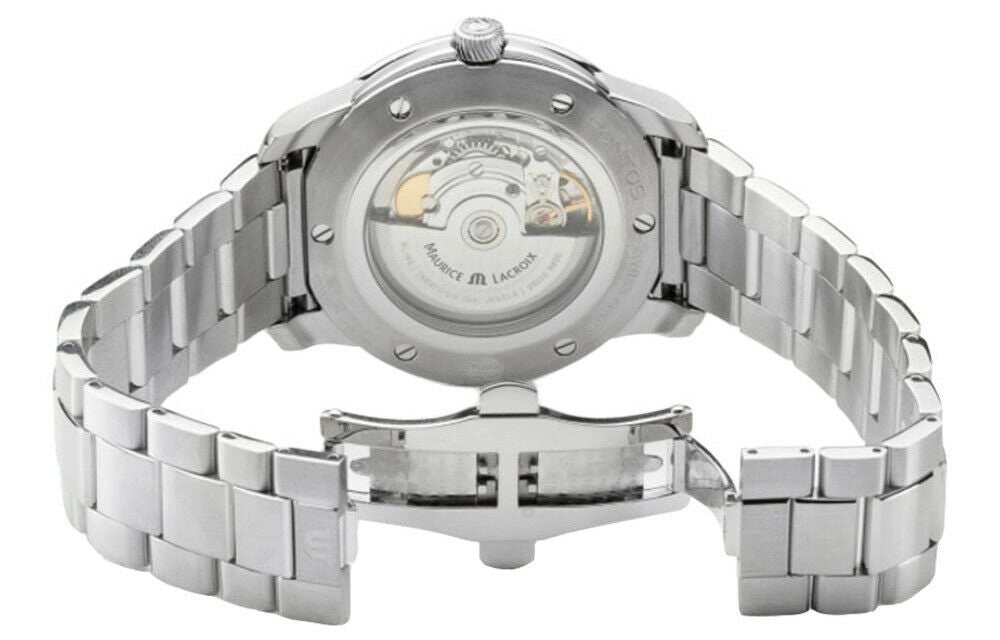 Maurice Lacroix Pontos Stainless Steel Blue Dial Day-Date Automatic Mens Watch PT6358-SS002-430-1