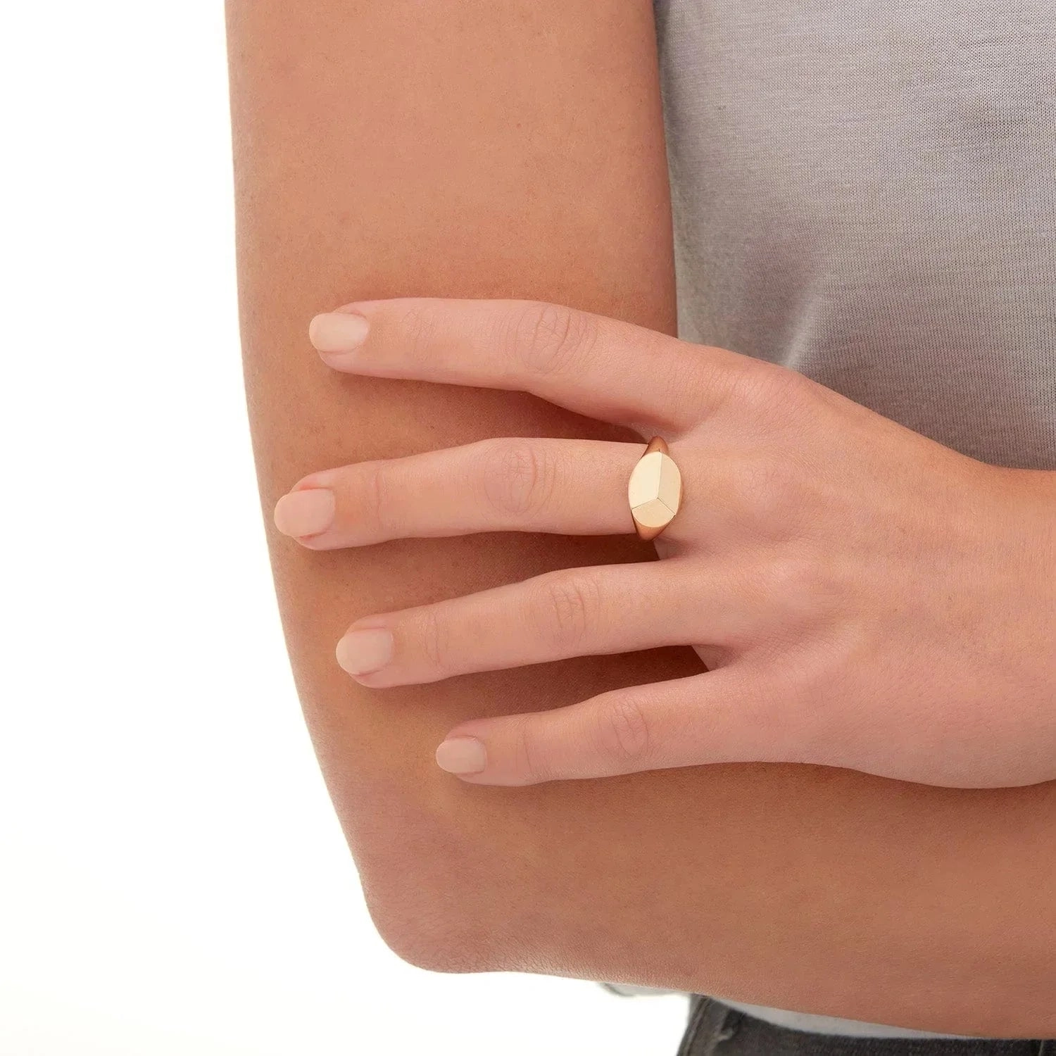 Michael M 14 Karat Yellow Gold Geometric Signet Ring SZ 6.5