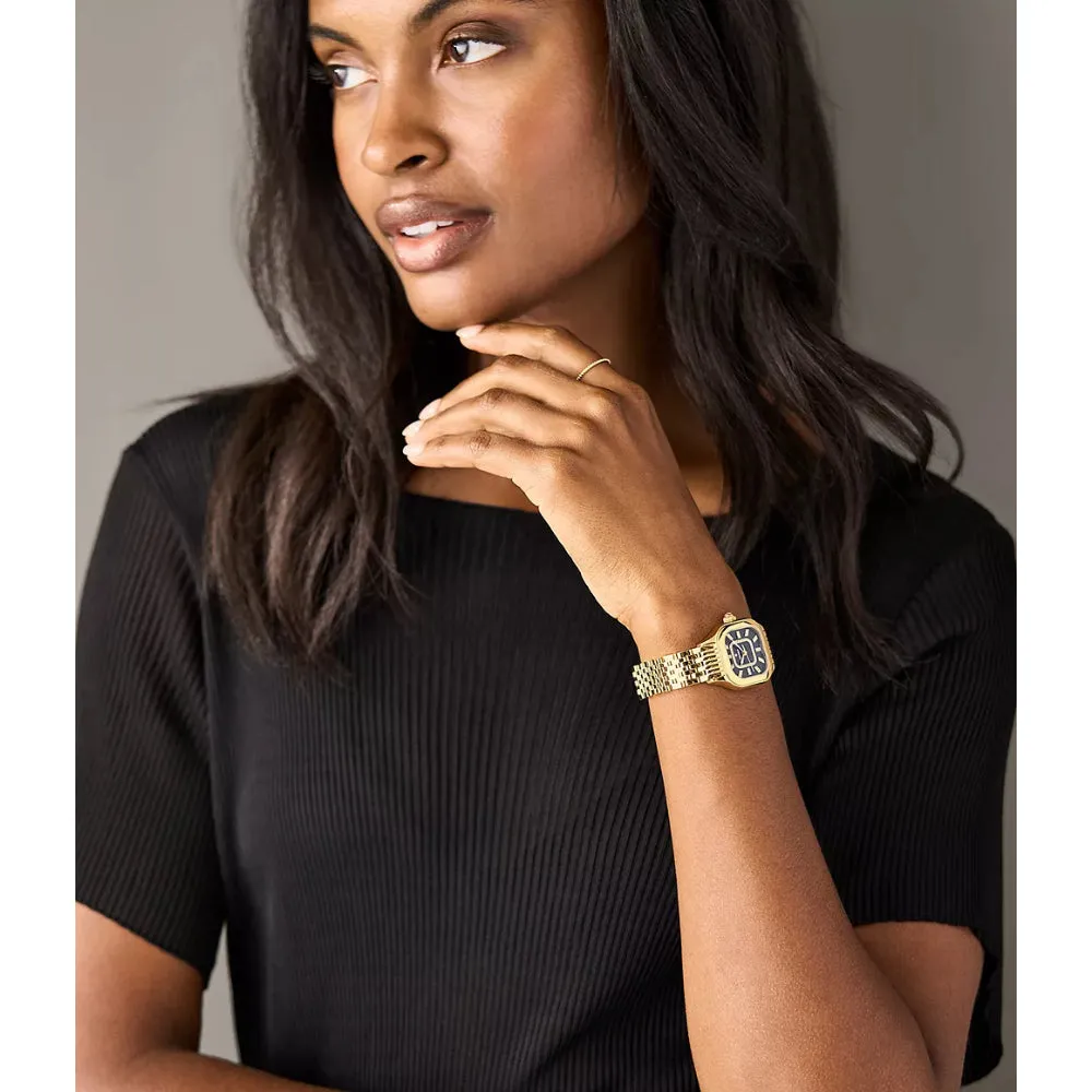 Michele Meggie 18k Gold-Plated Diamond Dial Watch