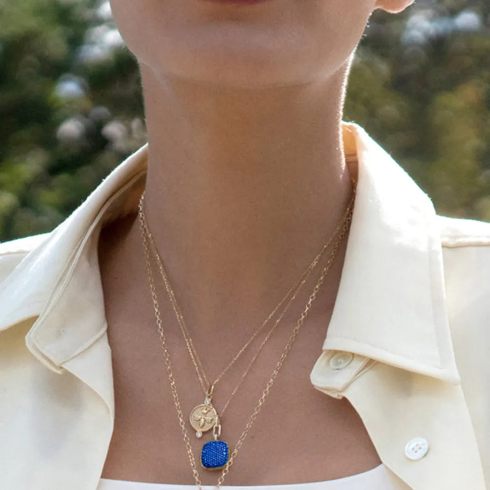 Monica Rich Kosann Slim Rae Locket Necklace with Blue Sapphires