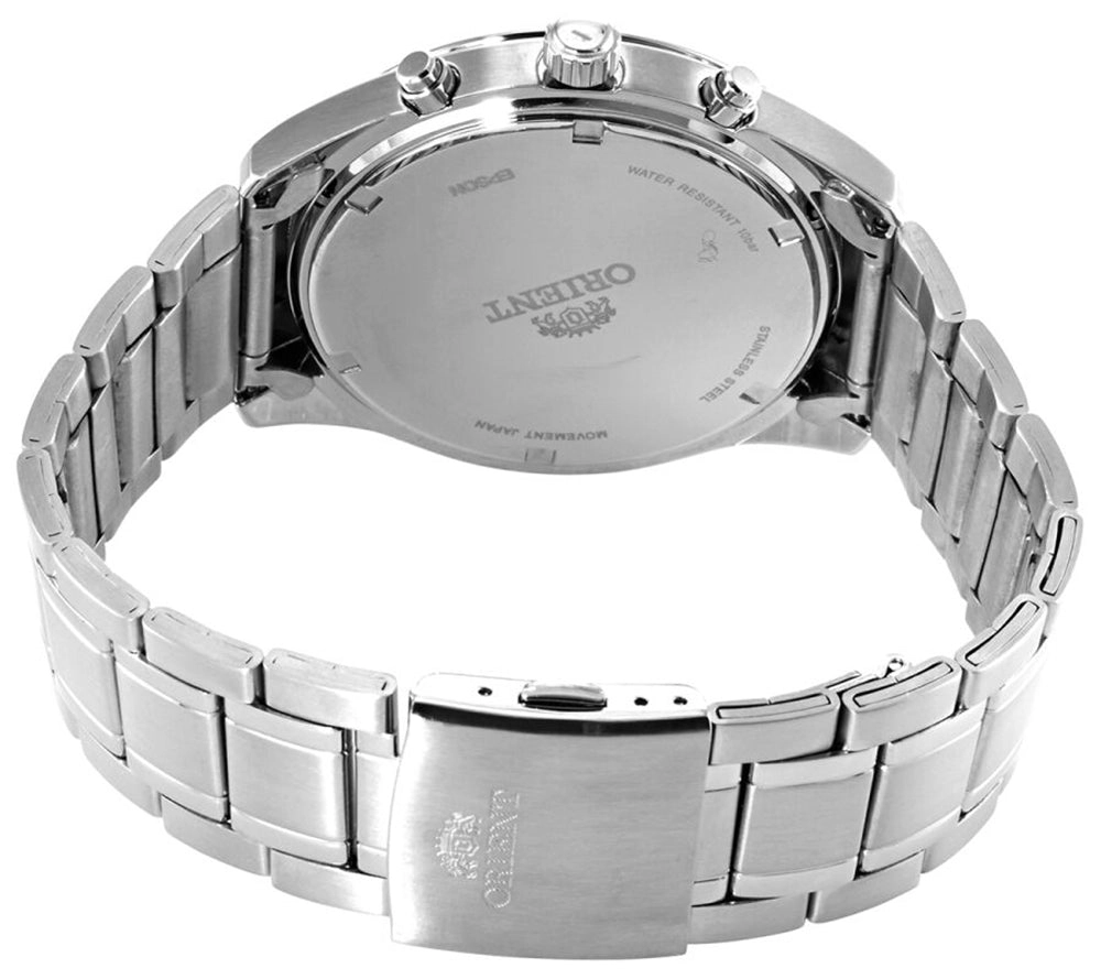 Orient Chronograph Stainless Steel Blue Dial Quartz Day-Date Mens Watch FUY07001D0