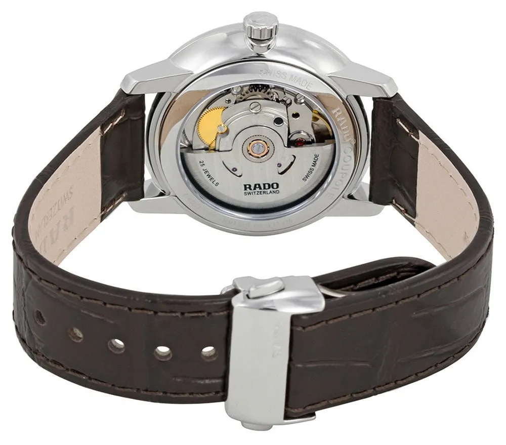 Rado Coupole Classic L Silver Dial Brown Leather Strap Automatic Mens Watch R22860725