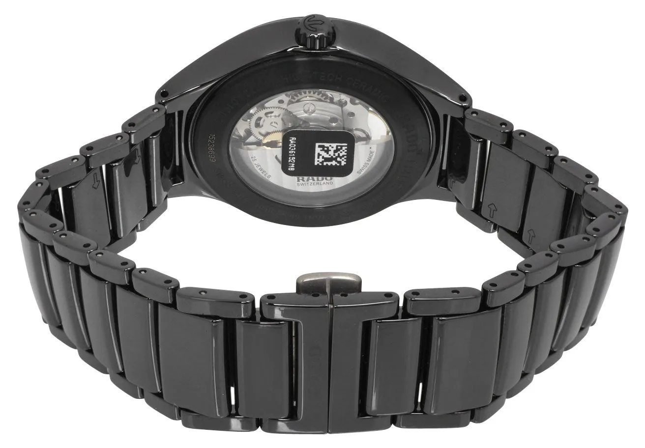 Rado True Automatic Open Heart Ceramic Grey Dial Mens Watch R27100112