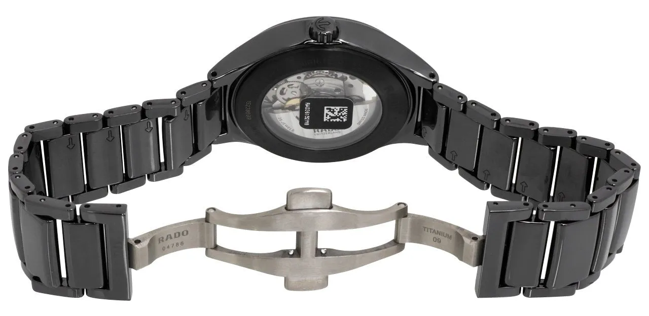 Rado True Automatic Open Heart Ceramic Grey Dial Mens Watch R27100112