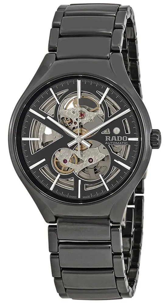 Rado True Automatic Open Heart Ceramic Grey Dial Mens Watch R27100112