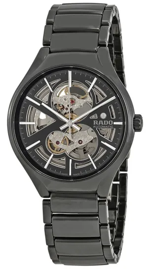 Rado True Automatic Open Heart Ceramic Grey Dial Mens Watch R27100112