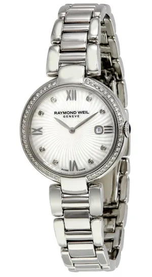 Raymond Weil Shine Stainless Steel Quartz White Mother-of-Pearl Sunburst Women's Watch 1600-STS-00995