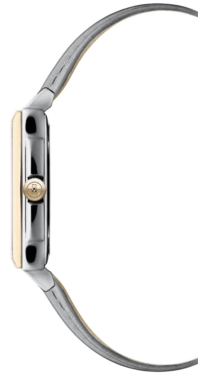 Raymond Weil Toccata Two-Tone Stainless Steel Mother-Of-Pearl Dial Gray Satin Strap Diamonds Date Quartz Womens Watch 5925-SC5-00995