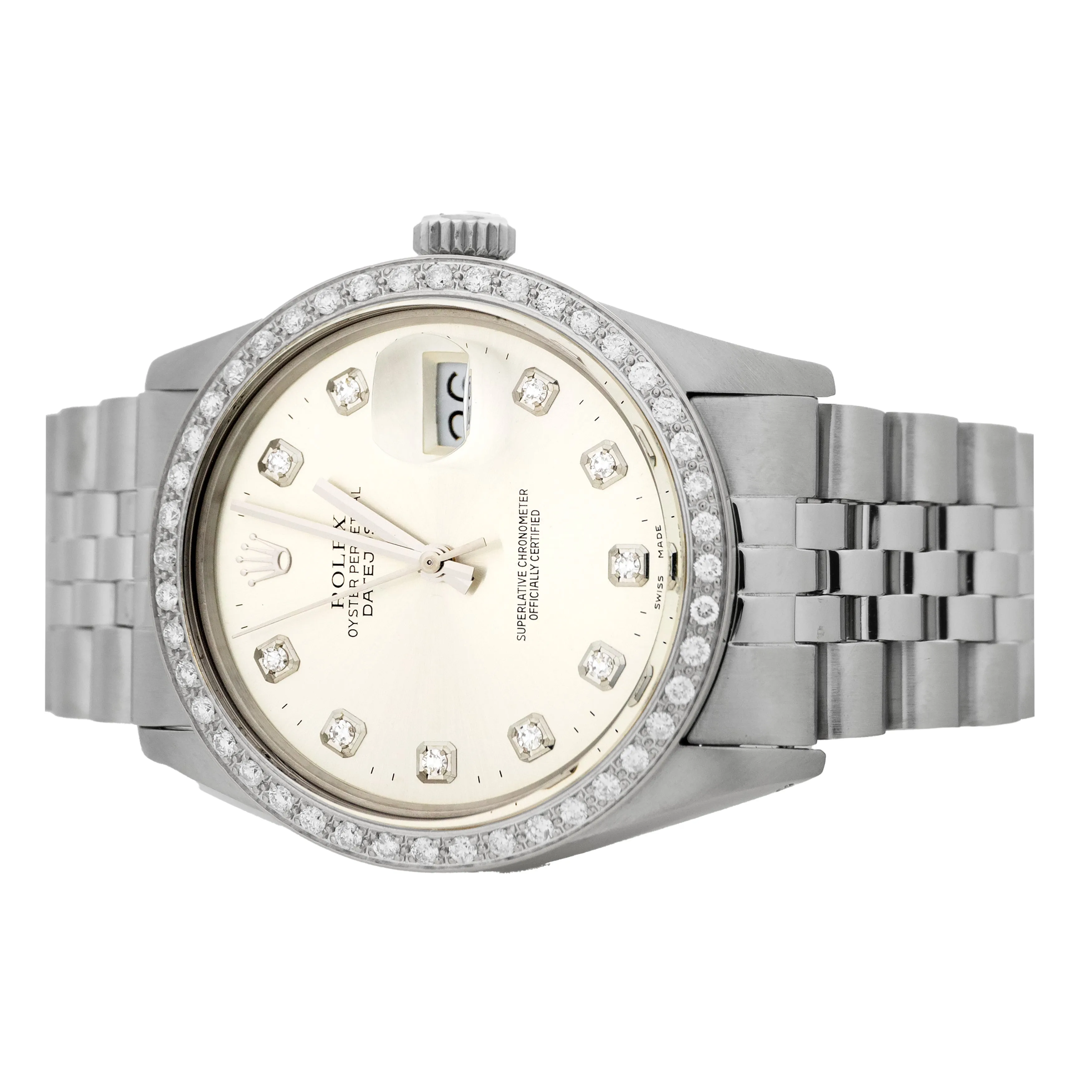 Rolex Datejust 36 Stainless Steel Silver Dial Diamond Jubilee 36mm 16014