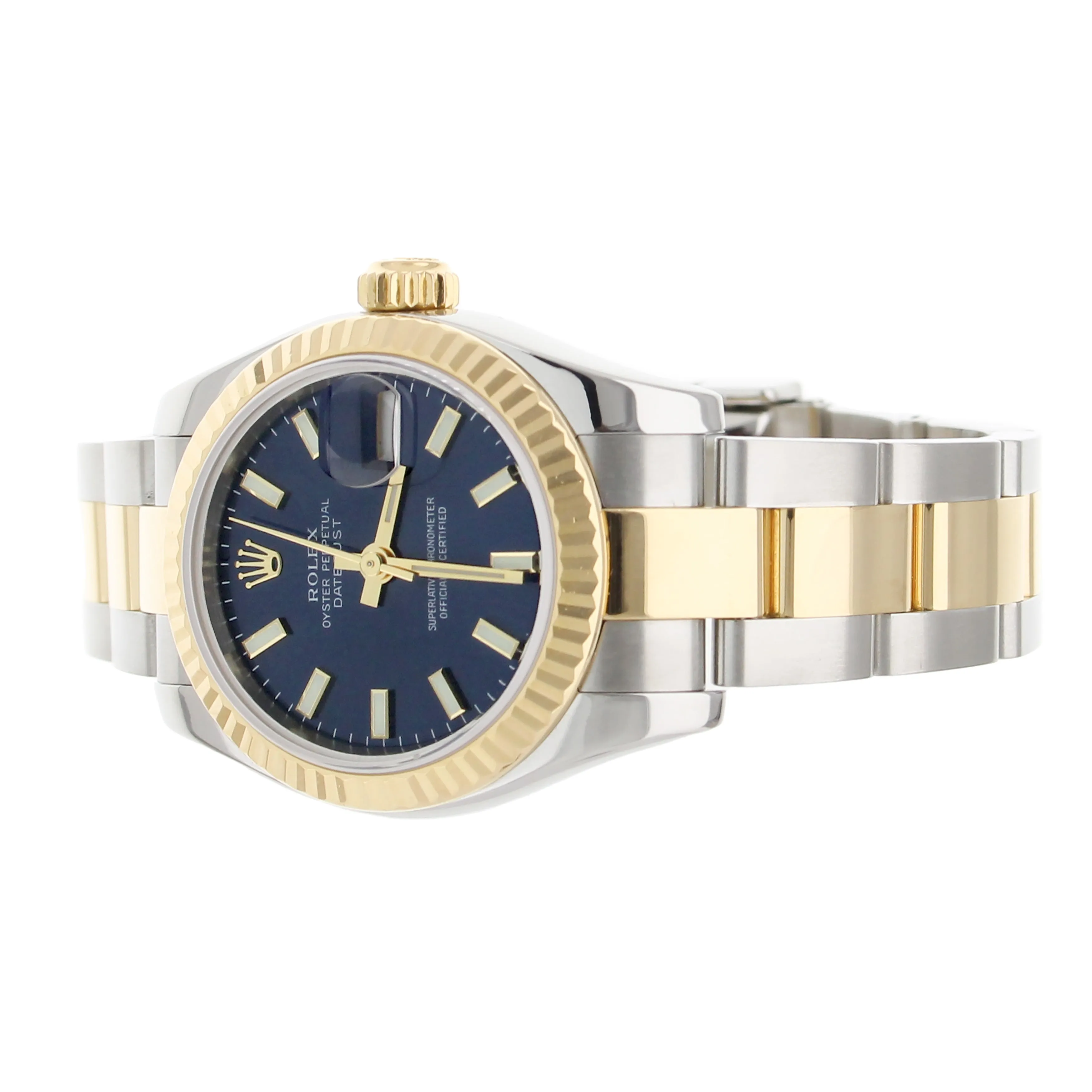 Rolex Datejust Stainless Steel Yellow Gold Blue Dial Oyster 26mm 169173