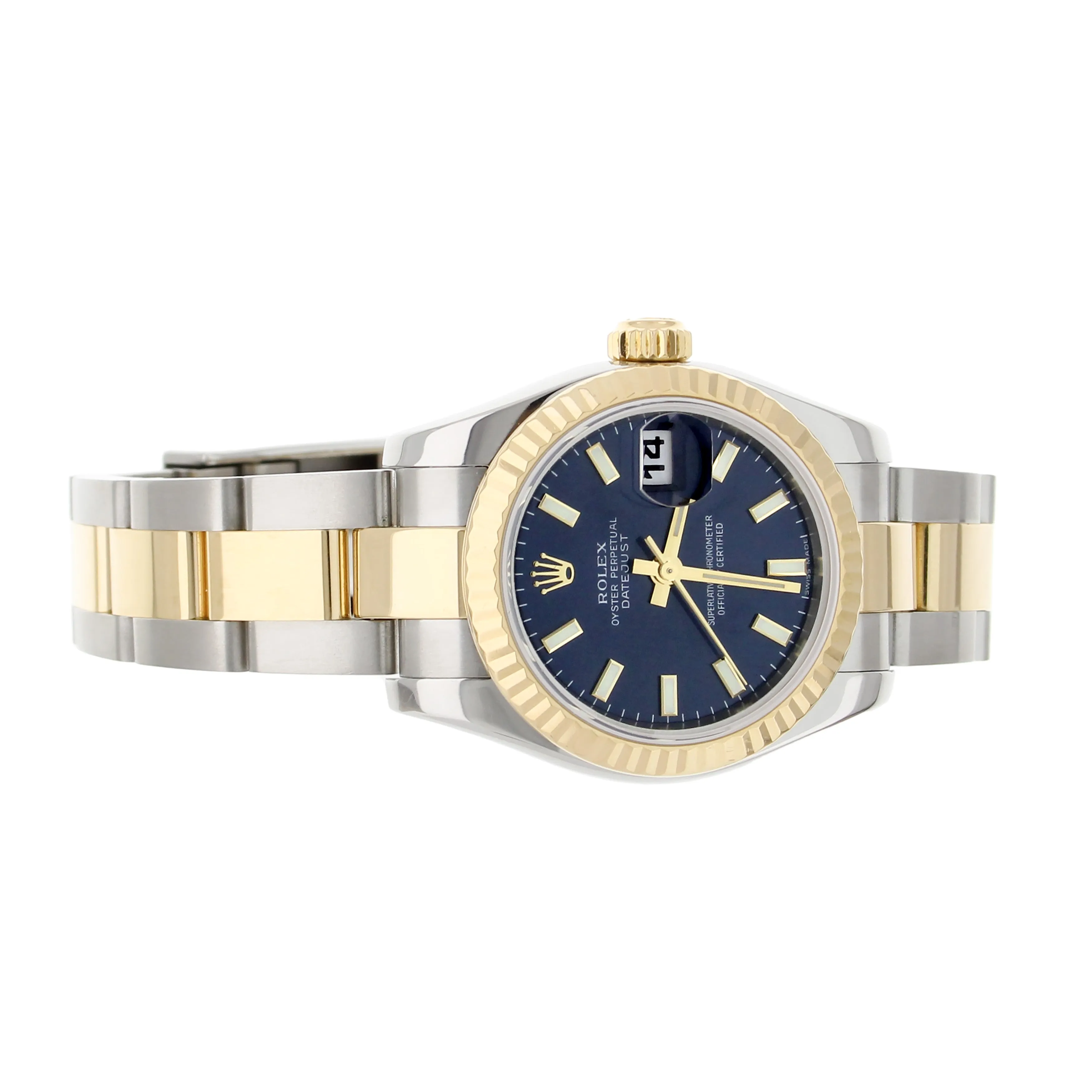 Rolex Datejust Stainless Steel Yellow Gold Blue Dial Oyster 26mm 169173
