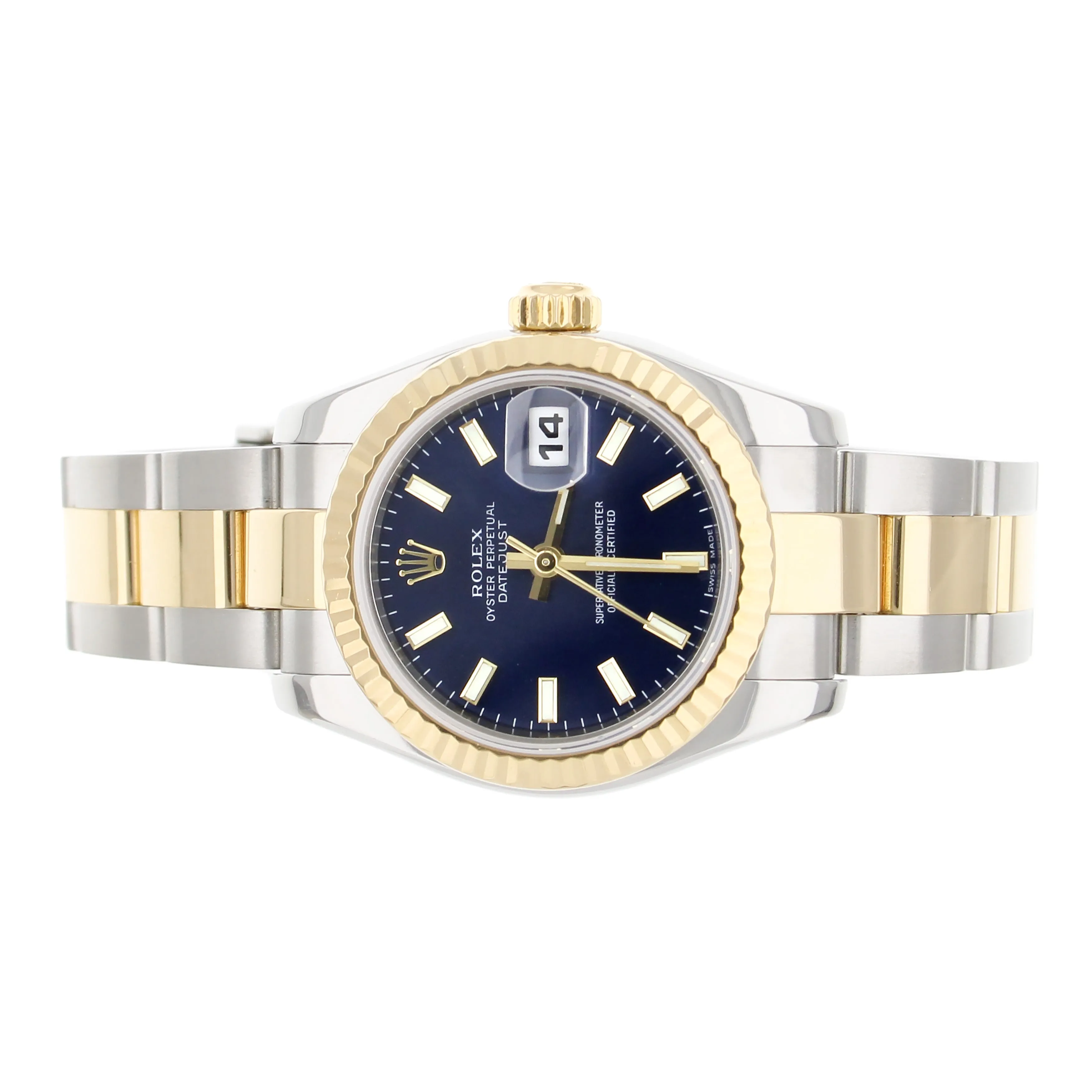 Rolex Datejust Stainless Steel Yellow Gold Blue Dial Oyster 26mm 169173