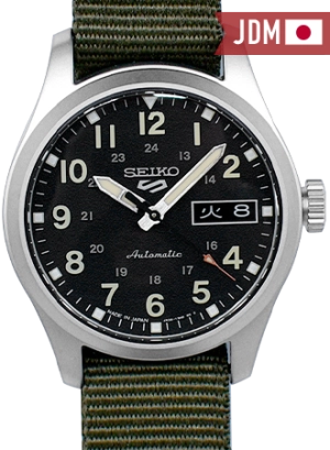 Seiko 5 Sports “Field Sports Style” Automatic 36 Black - Military Nylon Strap Ref. SBSA201