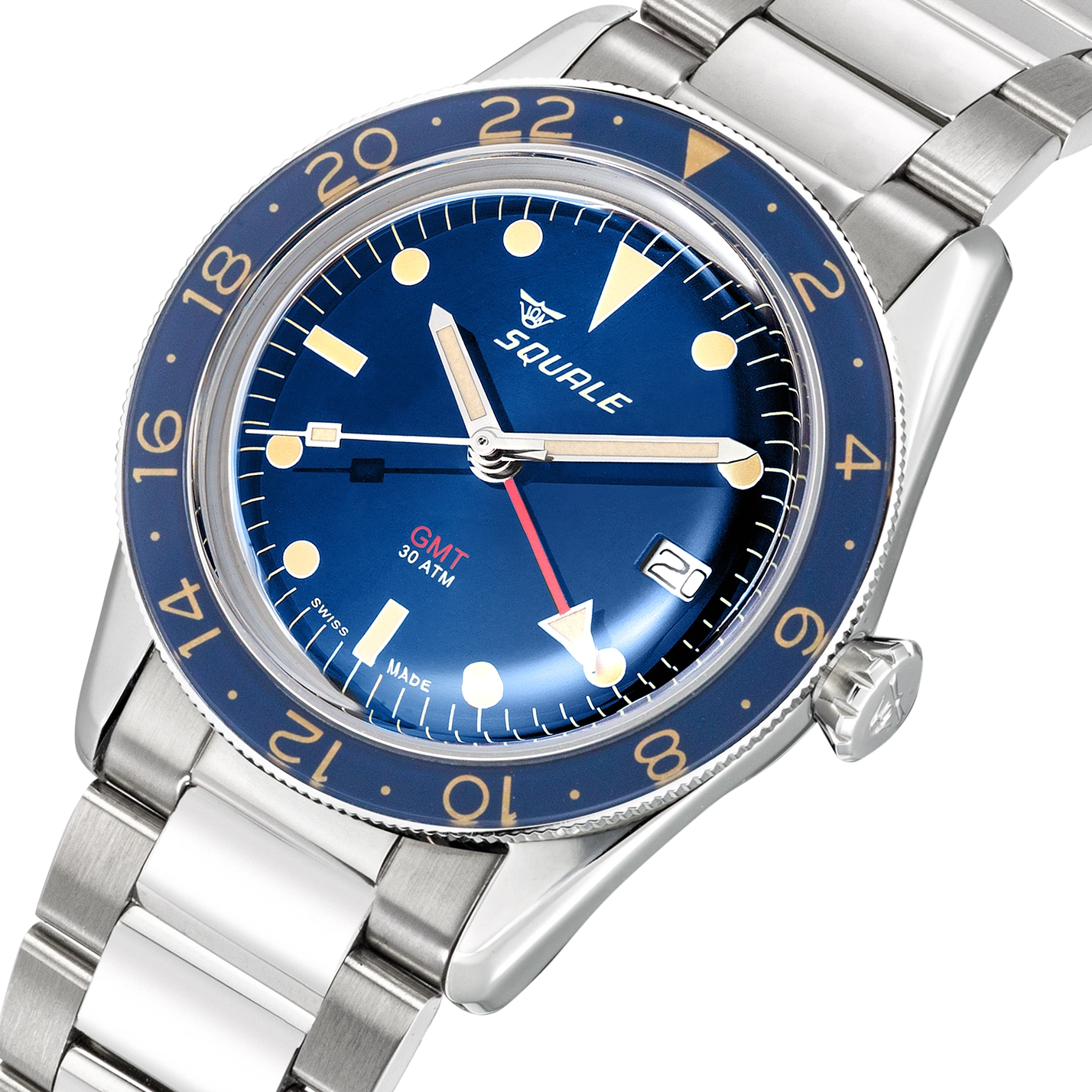 Squale Sub-39 GMT Vintage Blue SUB-39GMTB.BR22