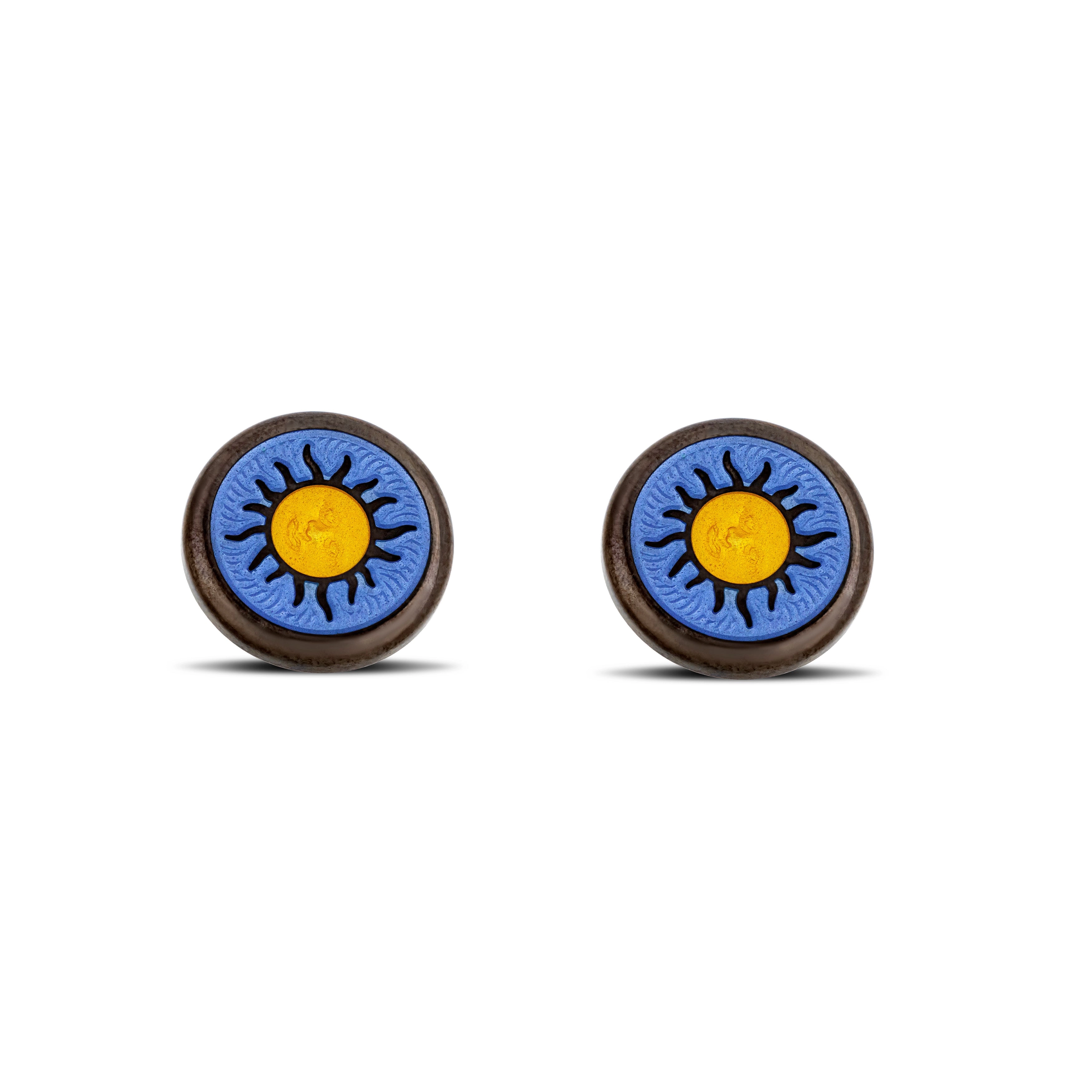 Sterling Silver Blue Background Celestial Cufflinks