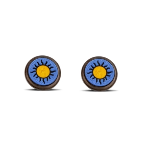 Sterling Silver Blue Background Celestial Cufflinks