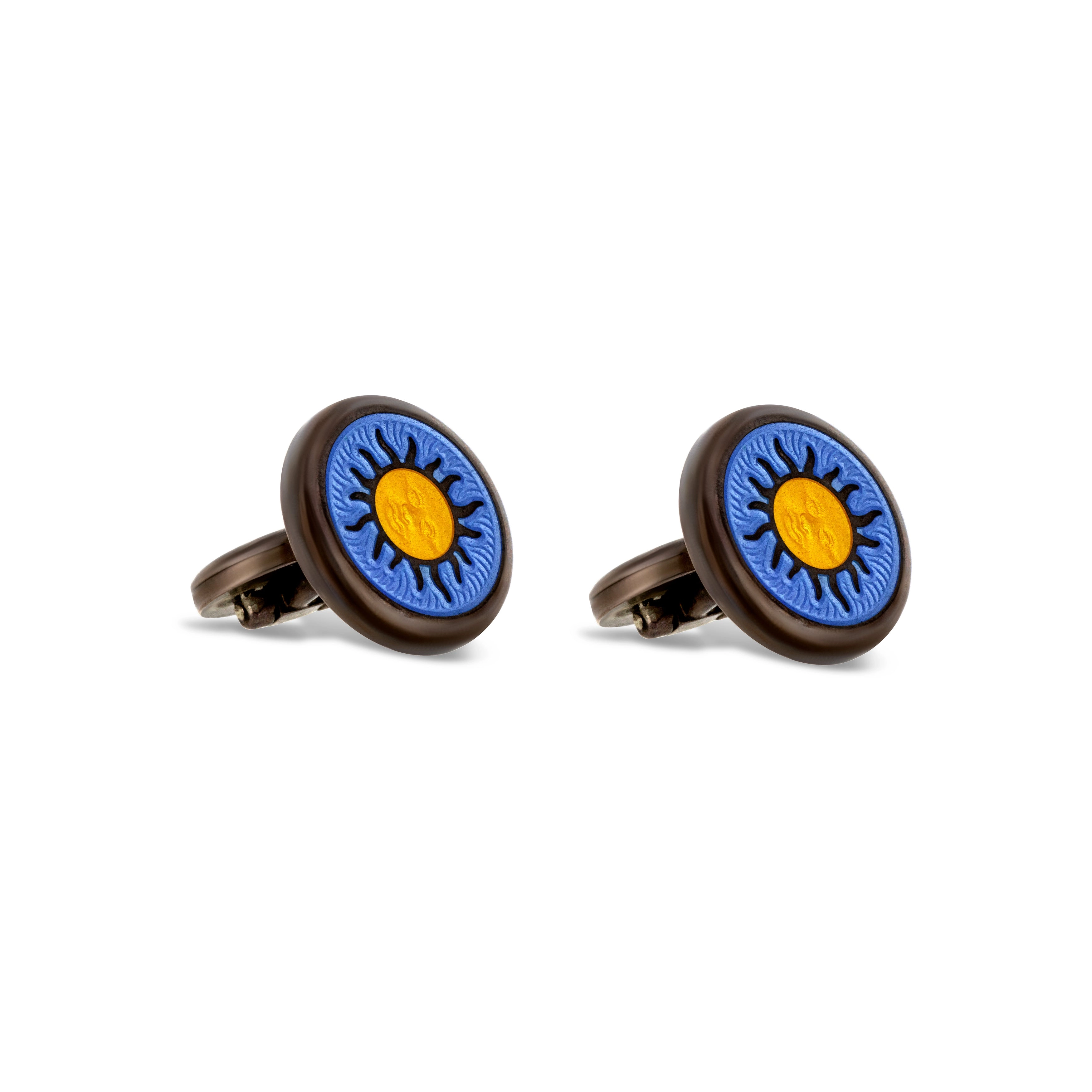 Sterling Silver Blue Background Celestial Cufflinks