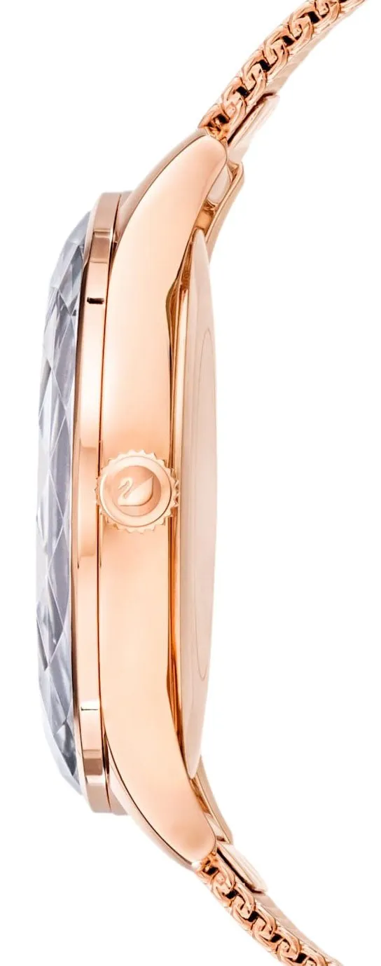 Swarovski Octea Nova Gray Dial Quartz Rose Gold PVD Steel Milanese Bracelet Women's Watch 5451634